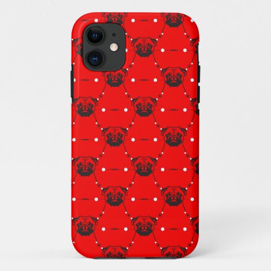 Pugs op Rood Case-Mate iPhone Case (Achterkant)