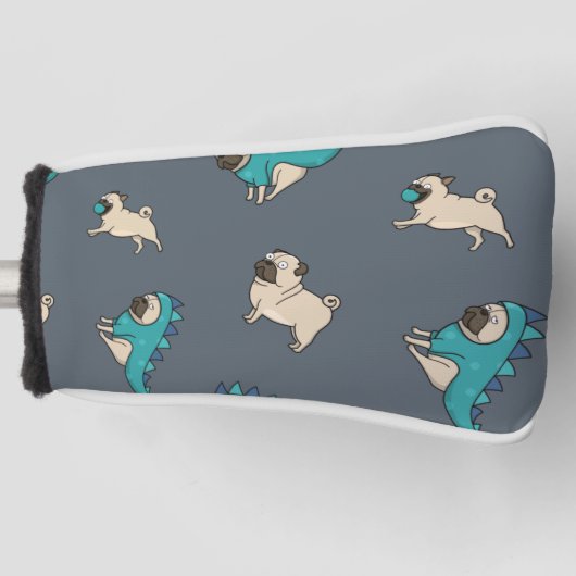Pugs' Pattern, Dogs Rule. Golfheadcover (Voorkant)