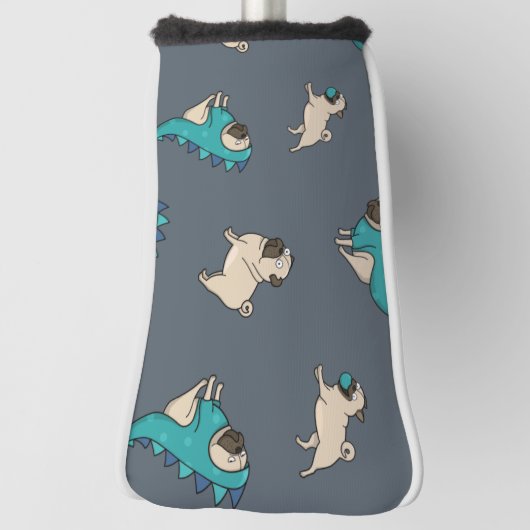 Pugs' Pattern, Dogs Rule. Golfheadcover (Draai 90)