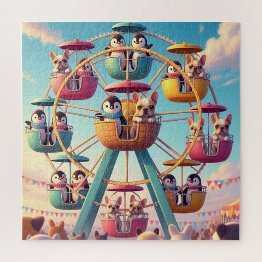 Pugs & Penguins reuzenrad Legpuzzel (Verticaal)