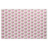 Pugs - Roze en groen Stof (Yard (91,4 cm))