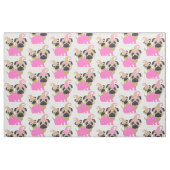 Pugs - Roze en groen Stof (Fat Quarter)