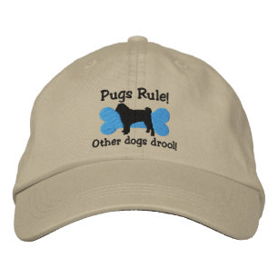 Pugs Rule geborduurd Pet
