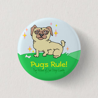 Pugs Rule! Knopen Ronde Button 3,2 Cm