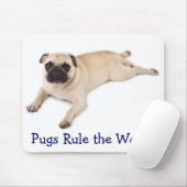 Pugs Rule voor de Wereld Mousepad Muismat (Met muis)