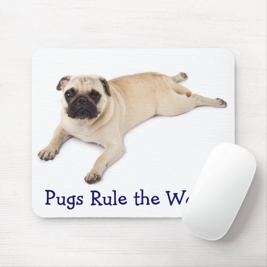 Pugs Rule voor de Wereld Mousepad Muismat (Met muis)