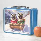 Pugs Sled Ride Metal Lunch Box (In situ)