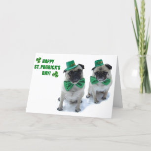Pugs St Patrick's Day Greeting Kaart