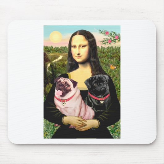 Pugs (Tamme + Zwart) - Mona Lisa Muismat (Voorkant)