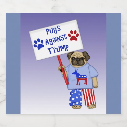Pugs tegen Trump Bier Etiket (Enkel label)