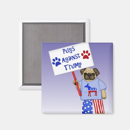 Pugs tegen Trump Magneet (Voorkant / Achterkant)