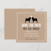 Pug's Trouwdag Bewaar de Datum Save The Date (Voorkant / Achterkant)