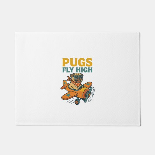 Pugs Vliegen Hoog Deurmat (Voorkant)