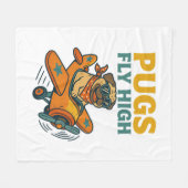 Pugs Vliegen Hoog Fleece Deken (Voorkant (Horizontaal))