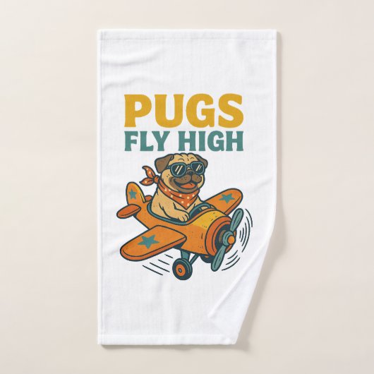 Pugs Vliegen Hoog Handdoek (Handdoek)