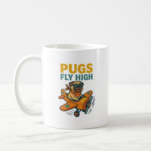 Pugs Vliegen Hoog Koffiemok (Links)