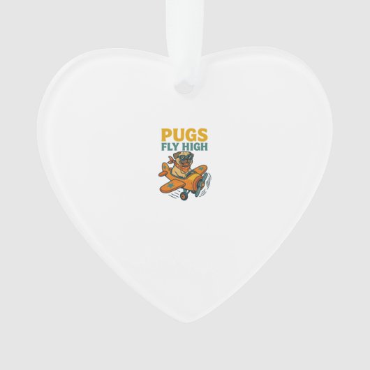 Pugs Vliegen Hoog Ornament (voorkant)