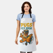 Pugs Vliegen Hoog Schort (Gedragen)