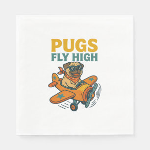 Pugs Vliegen Hoog Servet