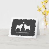 Pugs Wedding Gefeliciteerd Dog Pas getrouwd Gefeli Kaart (Gele Bloem)