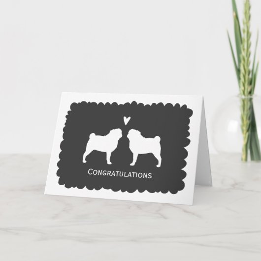 Pugs Wedding Gefeliciteerd Dog Pas getrouwd Gefeli Kaart (Voorkant)