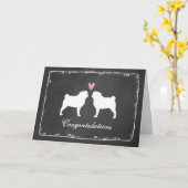 Pugs Wedding Gefeliciteerd Kaart (Gele Bloem)