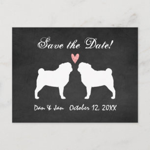 Pugs Wedding Save the Date Aankondigingskaart