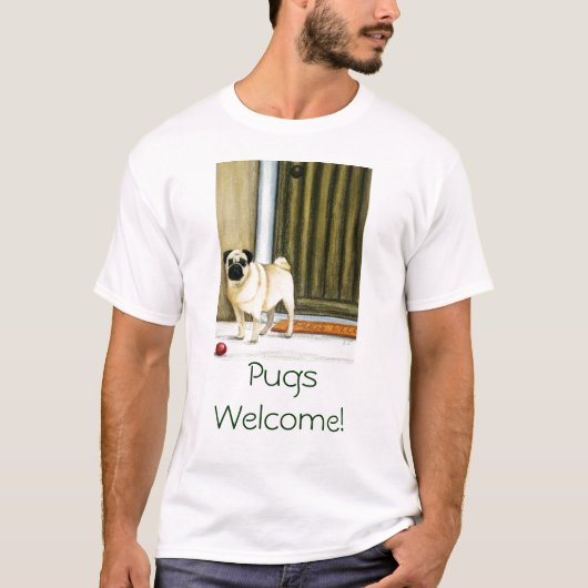 Pugs Welkom! T-shirt (Voorkant)