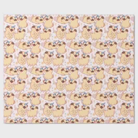 Pugs Wrapping Paper Cadeaupapier (Vlak)