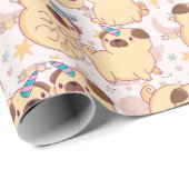 Pugs Wrapping Paper Cadeaupapier (Rol Hoek)