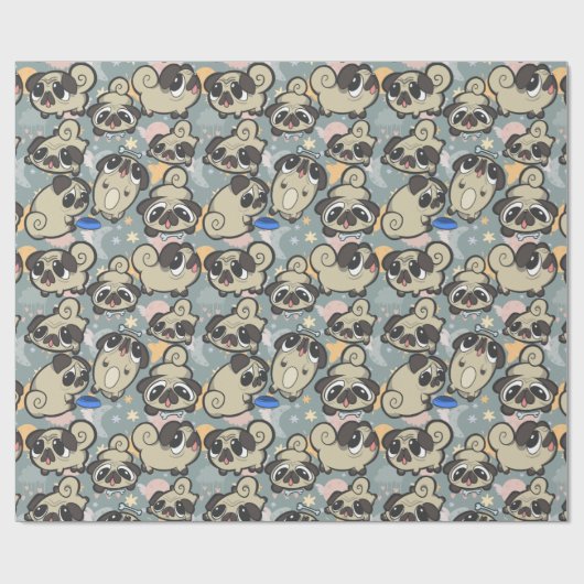 Pugs Wrapping Paper Cadeaupapier (Vlak)