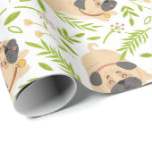 Pugs Wrapping Paper Cadeaupapier (Rol Hoek)