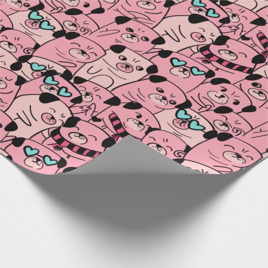 Pugs Wrapping Paper Cadeaupapier (Hoek)