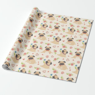 Pugs Wrapping Paper Cadeaupapier