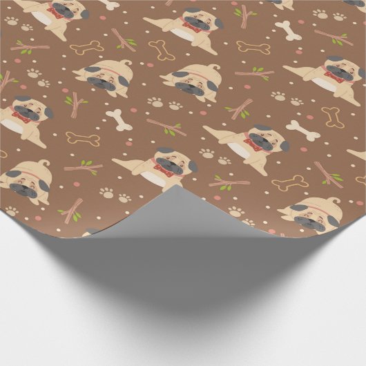 Pugs Wrapping Paper Cadeaupapier (Hoek)