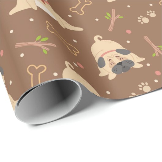 Pugs Wrapping Paper Cadeaupapier (Rol Hoek)
