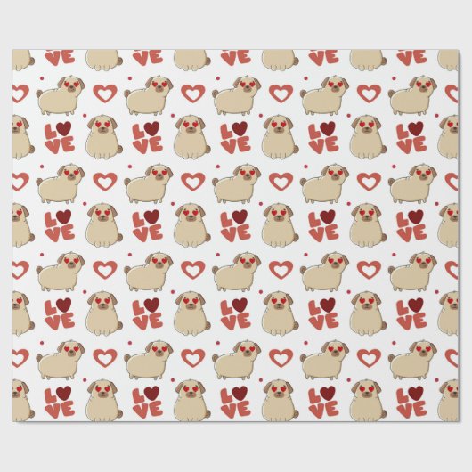 Pugs Wrapping Paper Cadeaupapier (Vlak)