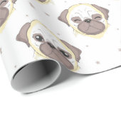 Pugs Wrapping Paper Cadeaupapier (Rol Hoek)