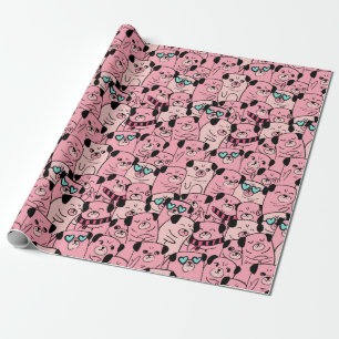 Pugs Wrapping Paper Cadeaupapier
