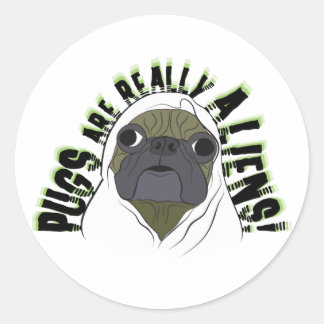 Pugs zijn echt buitenaardse wezens ronde sticker