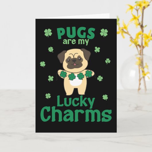 Pugs Zijn Mijn Geluksbrengers St. Patrick's Dag Ka Kaart (Gele Bloem)