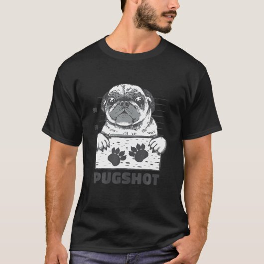 Pugshot - Pug Jail Mugshot T-shirt (Voorkant)