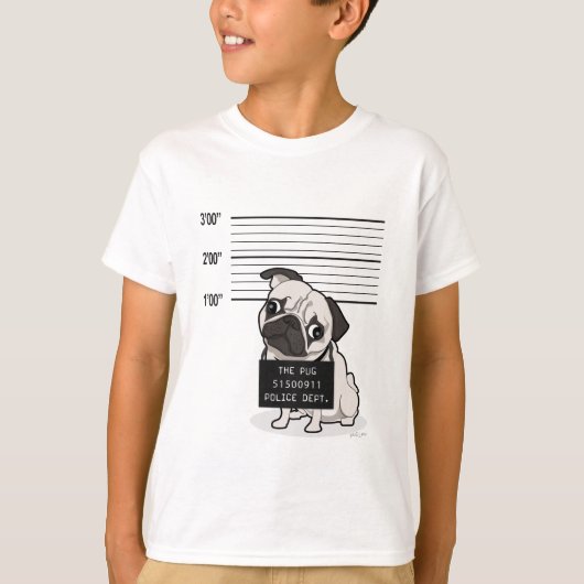 Pugshot: Pug Mugshot T-shirt (Voorkant)
