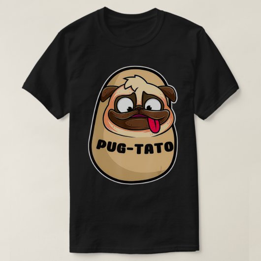 Pugtato Cute Pug Potato Dog Lover Funny Design And T-shirt (Design voorkant)