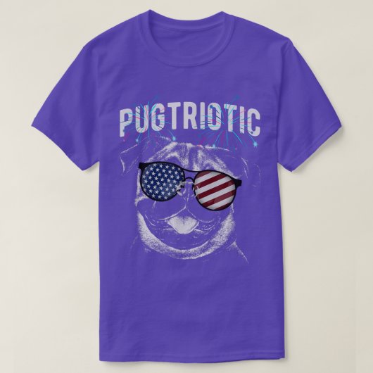 Pugtriotic Patriotic Pug U T-shirt (Design voorkant)