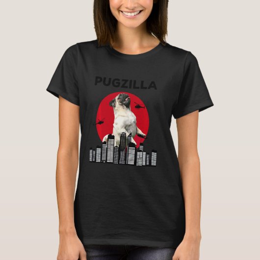 Pugzilla Pug mama Pug Pap Pug Animal T-shirt (Voorkant)