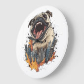 Pugzilla valt aan � Grappige monsterhond Grote Klok (Hoek)