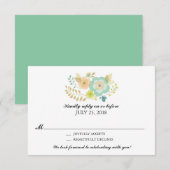 Puike Zomerbloemen | Huwelijksreactie RSVP Kaartje (Voorkant / Achterkant)