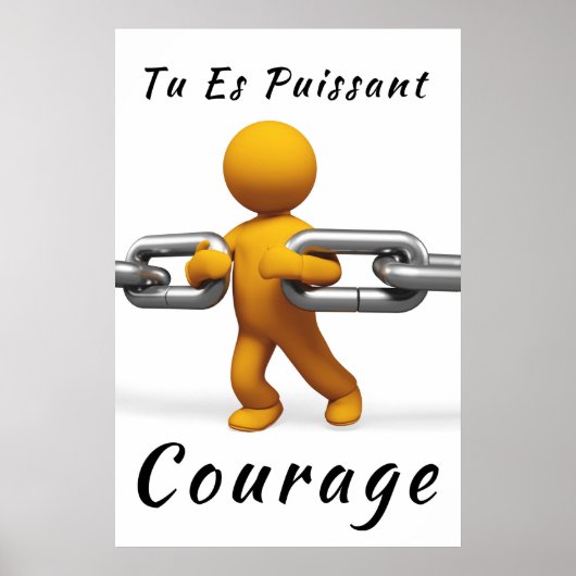 "Puissant" Affiche Motivatie-Poster Positif Poster (Voorkant)