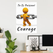 "Puissant" Affiche Motivatie-Poster Positif Poster (Thuiskantoor)
